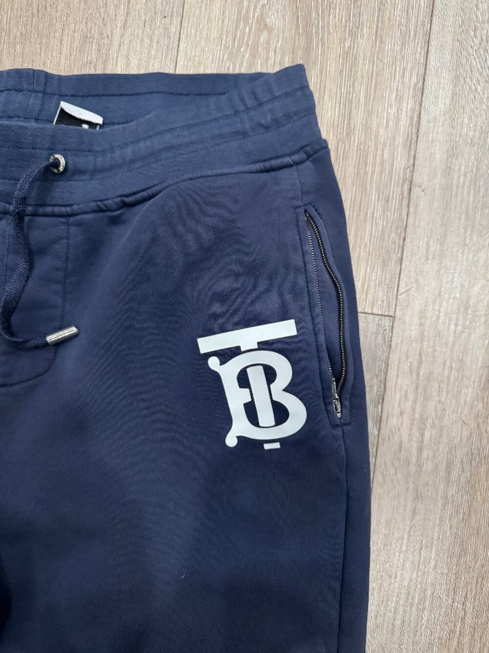 Burberry Gresham TB Monogram Logo Joggers / Sweatpants - Navy - Size L (used)